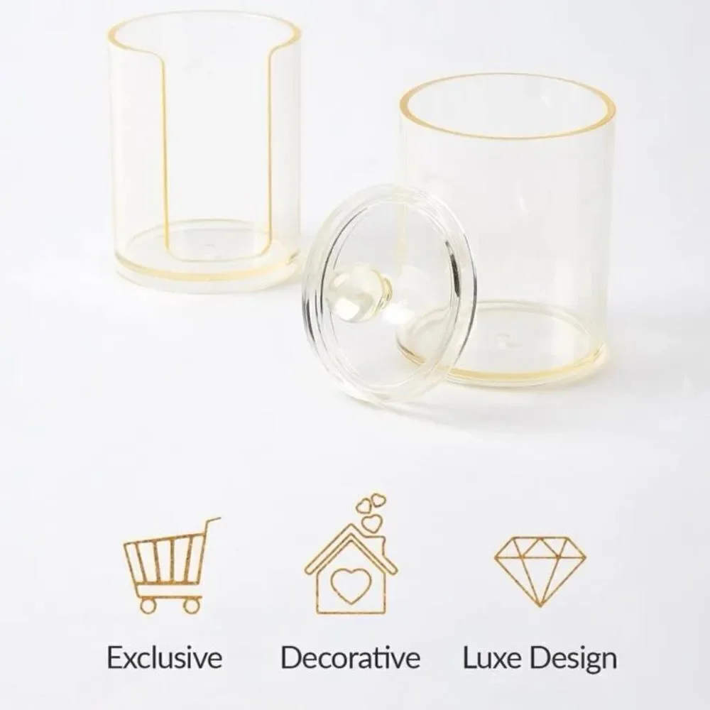 Stackable Clear Gold Acrylic Canister